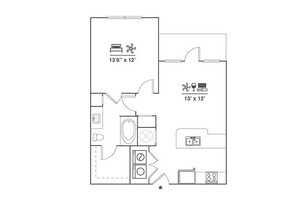 1x1 A1 8206 floor plan